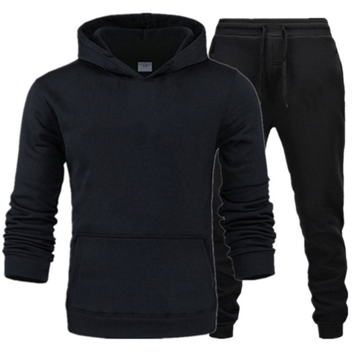 fashion-autumn-and-winter-long-sleeve-sports-leisure-mens-clothing-solid-color-hooded-drawstring-sweater-mens-tracksuit