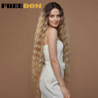 วิกผมสังเคราะห์ FREEDOM สำหรับผู้หญิง42นิ้ว Super Long Natural Curly Wave Ombre สีบลอนด์สีชมพูวิกผมผู้หญิงสีสันคอสเพลย์ Wigshot