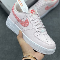 RT [Original] NK * A F 107 Low Pink Paisley Unisex Fashion Comfortable Casual Sports Sneakers Men And Women Skateboard Shoes {จัดส่งฟรี}