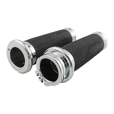 Motorcycle Hand Grips 1 Inch 25mm Handlebar Grips Rubber for Touring Road King Bobber Cafe Racer