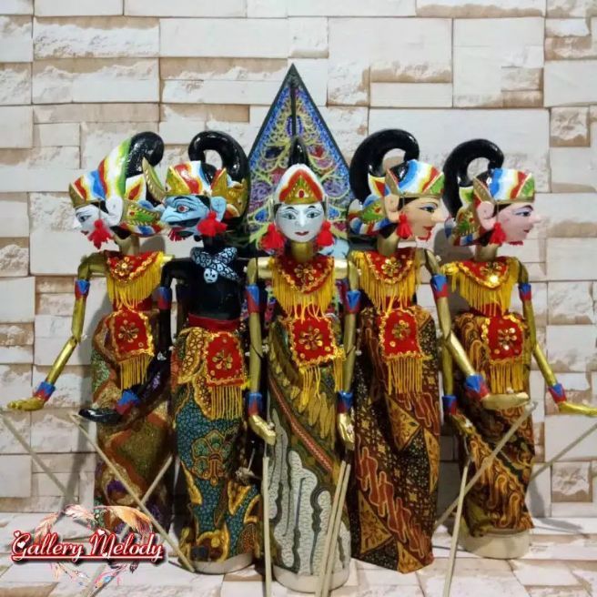 Wayang Golek Pandawa 1 Set Yudistira Bima Nakula Sadewa Arjuna