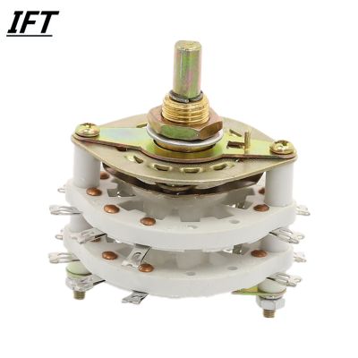 4P3T 4 Pole 3 Position 2 Deck Band Channel Rotary Switch Selector
