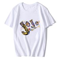 【HOT】Jojo Bizarre Adventure เสื้อยืดลําลองสําหรับผู้ชายผู้หญิงแขนสั้นคอกลมพิมพ์ลายสไตล์ฮาราจุกุ100%cotton