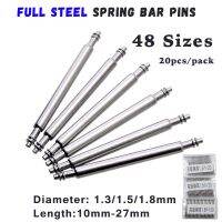 20pcs 10mm to 27mm Full Stainless Steel Spring Bar Release Spring pins Watch Band Strap Replacement Straight Pin D1.3 1.5 1.8mm Cable Management