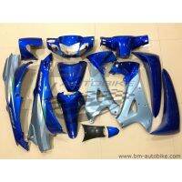 ชุดสี WAVE125RI สีน้ำเงินเทา (หน้ากากหลัง ติจิตอล) 13ชิ้น ไม่รวมดำด้าน ได้ตามรูป HONDA อะไหล่มอไซต์ เวฟ