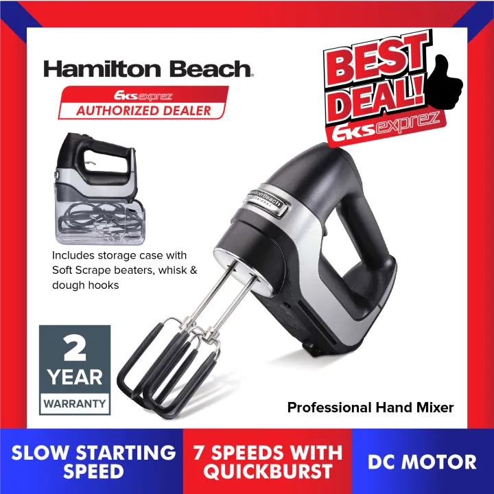 Hamilton Beach 62655SAU Professional Hand Mixer 7 Speed with SnapOn