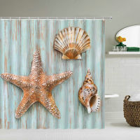 Ocean Starfish Waterproof Bathroom Shower Curtains Sea Beach Bath Curtains 3d Printing With Hooks 180*180cm Washable Cloth
