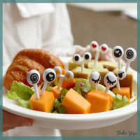 Jizha 10ชิ้น/เซ็ต MINI plugs CUTE Cartoon Eyes Kawaii อาหารกลางวัน Bento BOX อาหารผลไม้ส้อม