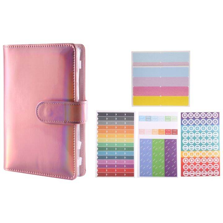 budget-binder-a6-ring-binder-notebook-with-clear-cash-envelope-for-cash-stuffing-money-organiser-with-label-stickers