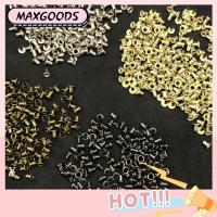 MAXG 50pcs ของเล่นยัดไส้ อุปกรณ์เย็บผ้า Mini Ultra-small หัวเข็มขัดตุ๊กตา DIY หัวเข็มขัด อุปกรณ์เสริมกระเป๋าตุ๊กตา ปุ่มตาไก่โลหะ