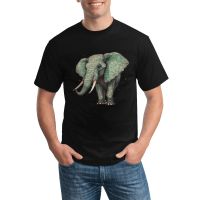 Elephant T-Shirts Gouache Cartoon Pure Cotton T-Shirt Short Sleeves Custom Fun Tees Summer Big Size Clothing