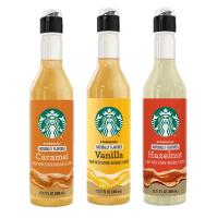 Starbucks 3 Flavor Syrup (Hazelnut/Caramel/Vanilla) 375ml. สตาร์บัค ไซรัป นำเชื่อม 3รส (เฮเซลนัท/คาราเมล/วานิลลา) 3ขวด