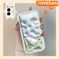 YIWESAN เคส F04 M04 A04E A04ปลอกสำหรับ Samsung ลายการ์ตูน3D ดอกไม้กระต่ายน้อยสีสันสดใสกันกระแทกแบบใสเลนส์กล้องถ่ายรูปแบบนิ่มมอนสเตอร์ตัวน้อยเคสมือถือเรียบง่ายฝาครอบป้องกันซิลิโคนความคิดสร้างสรรค์โปร่งใส