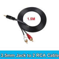 1pcs RCA Audio Interconnect Cable Hi-end 2RCA Male to 3.5mm  Audio Cable 1.5m Cables