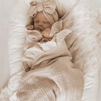 【CW】☑☍№  Ruffled Muslin Baby Swaddle Blankets for New Born Infant Accessories Newborn Receive Blanket Cotton