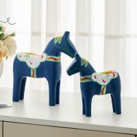 Traditional Chinese Art Statues Living Room Desk Accessories Ornament Home Decor Painted Wood Horse Sculptures And Figurines