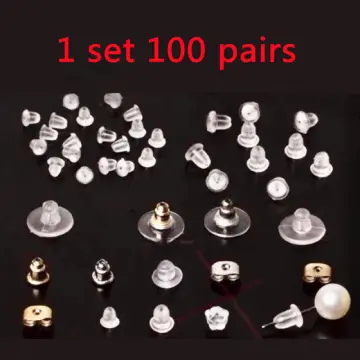200pcs/lot Rubber Earring Back Silicone Round Ear Plug Blocked Caps  Earrings Back Stoppers For DIY Parts Jewelry Findings Making