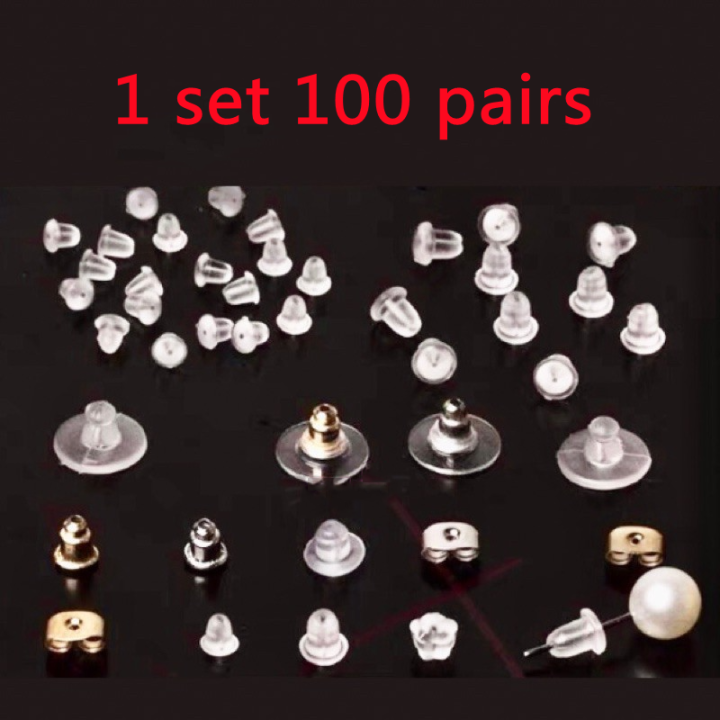 100pcs Plastic Earring Backs in Clear Silicone, Soft Plastic Ear Nuts