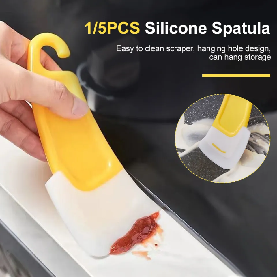 1pc Kitchen Cleaning Silicone Pot Scraper Tool With Pot Hole, Small Plate  Scraper, Non-stick Plastic Pan Scraper, Food Scraper