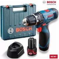 BOSCH สว่านกระแทกเเบตเตอรี่ 12 v. แบต 2 ก้อน 1.5 Ah รุ่น GSB 120-LI