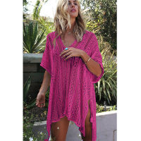 New Beach Cover Up Bikini Crochet Knitted Tassel Tie Beachwear Summer Swimsuit Cover Up Sexy See-through Beach Dress