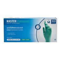 [ส่งฟรี!!!] มาสเตอร์โปร ถุงมือไนไตรสีเขียว ขนาด 9 นิ้ว ไซส์ M แพ็ค 100 ชิ้นMaster Pro Nitrile Disposable Gloves 9" Size M x 100 pcs