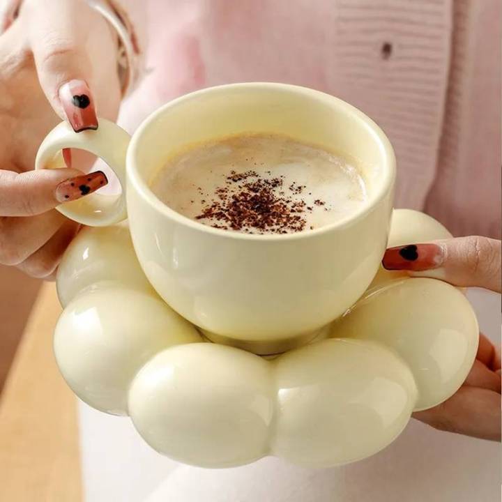 ชุดถ้วยกาแฟเซรามิค-แก้วเซรามิคถ้วยกาแฟเซรามิค-ชุดถ้วยกาแฟเซรามิค-ดอกไม้-สไตล์เกาหลี