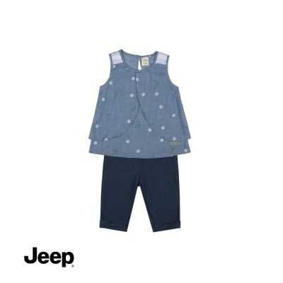 Jeep BABY GIRL 2-IN-1 เสื้อเบลาส์ แขนสั้น และชุดขายาว สําหรับเด็กผู้หญิง 772242-770127 br