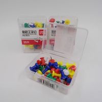 Deli School Student Stationery Decorative Colored Thumb Tacks For Maps Buttons Push Pins Office Binding Supplies No.0054 Clips Pins Tacks