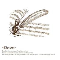 ปากกาหมึกซึมขนนกปากกาคัดลายมือขนนกน้ำพุหมึกปากกาเฉียง + 5หัวปากกา