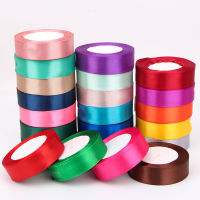 25mm 25Yards/Roll Grosgrain Satin Ribbons for Wedding Christmas Party Decoration Handmade DIY Bow Craft Ribbons Card gift Gift Wrapping  Bags