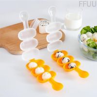 [ff86]Rice Ball Mold Plastic Non-Stick Rice Roll Shaker 3-Grid DIY Roll Maker Kitchen Food Rolling Tool