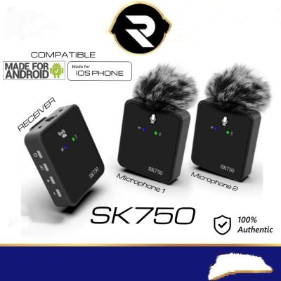 SK750ไมโครโฟนไร้สายลาวาเลียร์โทรศัพท์ Vlogging ไมโครโฟนลดเสียงรบกวนสด