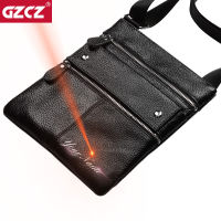 GZCZ Famous nd Leather Mens Bag Casual Business Mens Messenger Bag High Quality Zipper Crossbody Bag Bolsas Male For