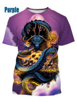 ใหม่มาถึง3D พิมพ์ผู้ชายแฟชั่นบุคลิกภาพ Cool รอบคอแขนสั้นเสื้อยืด unisex แฟชั่น Dragon XXS ~ 6XL