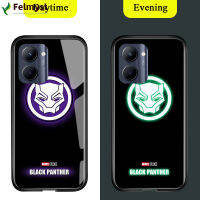 สำหรับ Realme C33เซลล์เคสโทรศัพท์ส่องสว่างเรืองแสงในที่มืดมหัศจรรย์เคสโทรศัพท์สำหรับเด็กผู้ชายซูเปอร์ฮีโร่สำหรับผู้ชายโลโก้เคสมันวาวสไปเดอร์แมนไอรอนแมนกระจกเทมเปอร์ธอร์เคสฝาหลัง