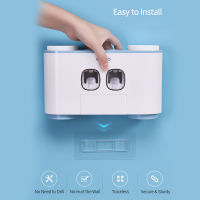 4 In 1Multi-function Toothbrush Holder Magnetic Toothpaste Squeezer Whit 4 Cup Wall Mount Automatic Toothpaste Dispenser