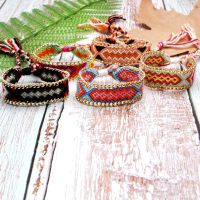 MOON GIRL Bohemian Colorful Cotton Rope Chain Charms Bracelet Friendship Girls Hand Weave Boho Yoga Bracelet Femme Dropship Charms and Charm Bracelet