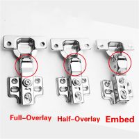 【CC】 1Pcs Cabinet Hinge Cupboard Door Hinges Wardrobe Damper Closer Full-Overlay Half Overlay Embed