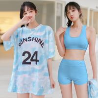 Sports Swimsuit Womens Split Three-Piece Suit Korean Version Loose Covering Meat