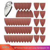 31 Pack 38x52MM Grinding Triangle Oscillating Sandpaper Sanding Disc Sanding Pad Hook Loop 60/80/ 120/ 180/ 240/ 320/ Grit