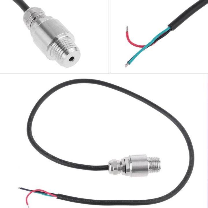 dc-5v-1-4-npt-pressure-transducer-transmitter-sensor-stainless-steel-oil-air-water-10-20-30-bar