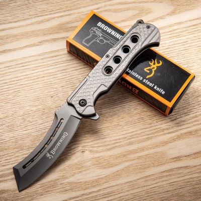 BROWNING มีดพับสแตนเลสมีหูเหน็บ มีดพกพา มีดเดินป่า zd3 pocket knife