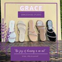 ✢ Grace แตะเพชร พื้นซับหนาๆ 10 มิล นิ่มสุดๆ รองเท้าแฟชั่น มินิมอลพื้นนุ่ม รองเท้าแตะสายเพชร ใส่สบายมาก ไซส์ 36-41minimal