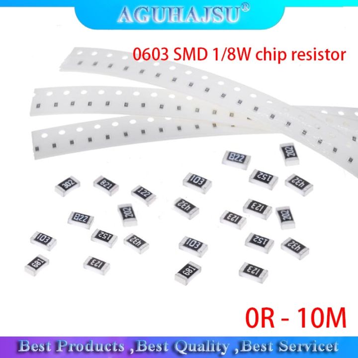 100pcs 0603 SMD 1/8W chip resistor resistance 0 ohm ~ 10M ohm 0R 1R 18R 47R 56R 470R 1K 4.7K 47K 10K 100K  220K 680K 560K