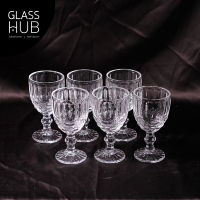 GLASS HUB (LYNX) - แก้วไวน์เล็ก BMSGO9ZZ ลายโบฮีเมียน - แก้วไวน์ แก้วแชมเปญ แก้วคริสตัลแก้วมีลวดลาย แก้วมีขา (เซต 6ใบ)