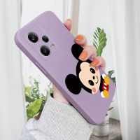 เคสสำหรับ Xiaomi Redmi Note 12 4G Note 12 5G Note 12 5G มิกกี้เมาส์เคสโทรศัพท์การ์ตูนคลุมทั้งหมดของเหลวทรงสี่เหลี่ยมดั้งเดิมปลอกซิลิโคนเคสป้องกันทนแรงกระแทกกล้อง