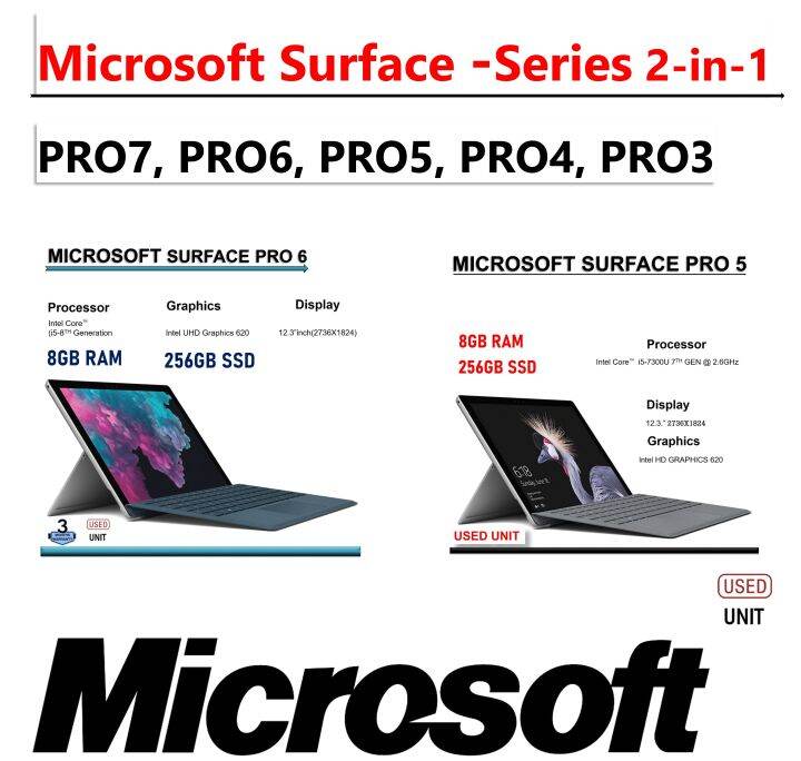 Microsoft Surface - Series 2-in-1 Detachable, PRO7, PRO6, PRO5, PRO4 ...
