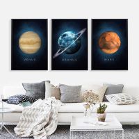 Nordic Earth Venus Moon Mars Saturn Uranus Planet Posters And Prints Wall Art Canvas Painting Wall Picture For Living Room Decor