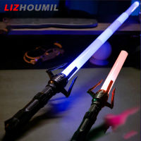 แท่งไฟกะพริบดาบออกกำลังกายเด็ก LIZHOUMIL แบบ2-In-1ชุดดาบไฟ Led เปลี่ยนสีได้สำหรับการสวมบทบาท/การแสดง